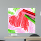 Heart Symbol Written Paper Wall Mural