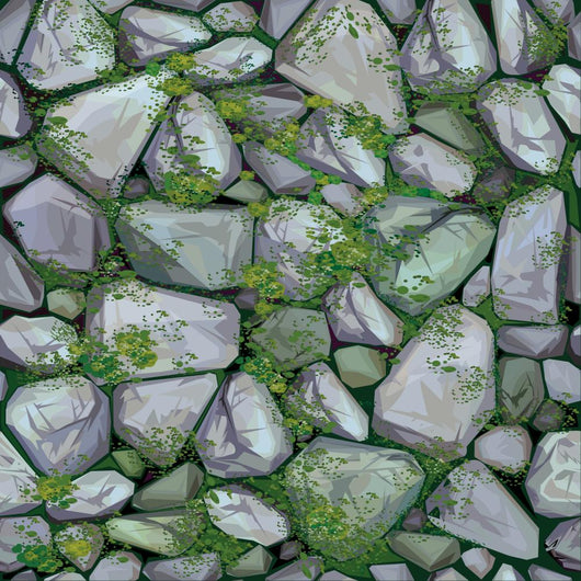 Seamless Stones Texture Vector Illustration (Mossy) Wall Decal