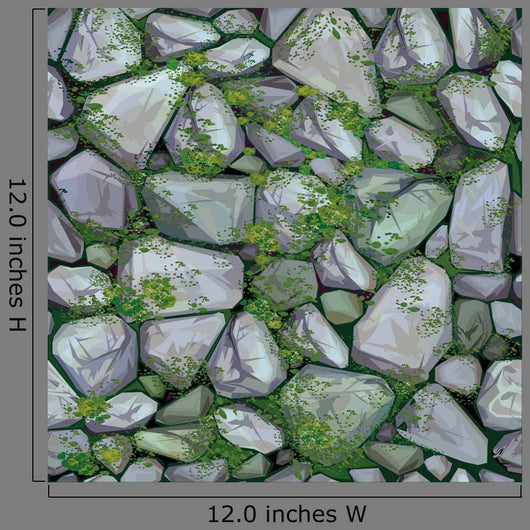 Seamless Stones Texture Vector Illustration (Mossy) Wall Decal