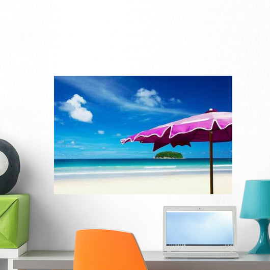 Island and Umbrella Wall Decal