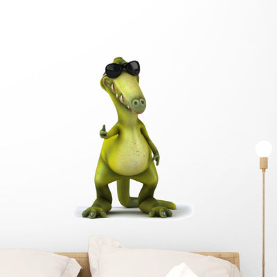 Dinosaure Wall Decal shown on a wall