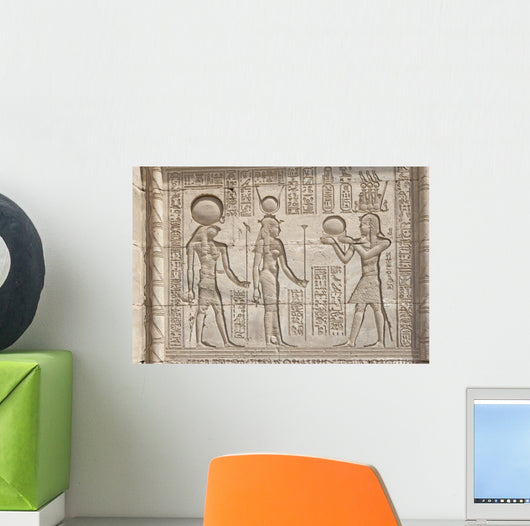 Hieroglypic Carvings on an Egyptian Temple Wall Mural