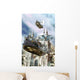 Steampunk Flying Boat Ship Wall Mural