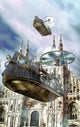 Steampunk Flying Boat Ship Wall Mural