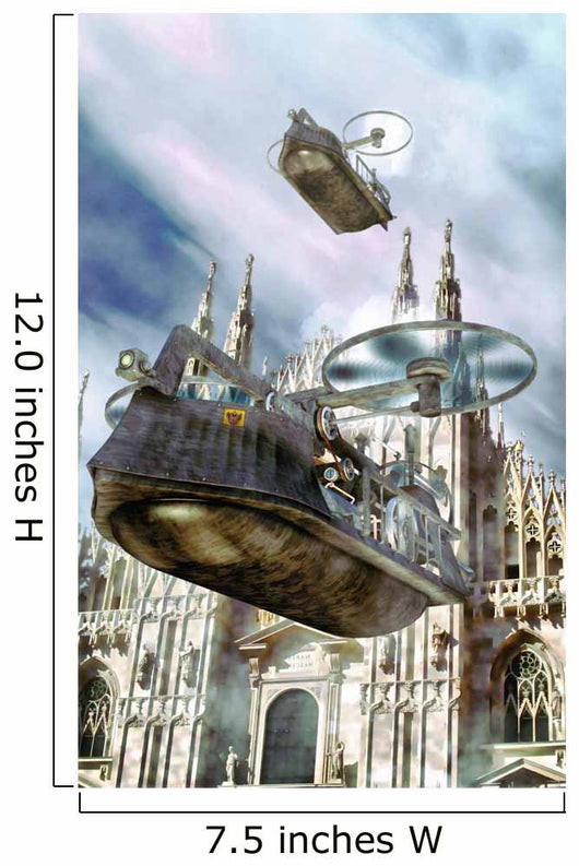 Steampunk Flying Boat Ship Wall Mural