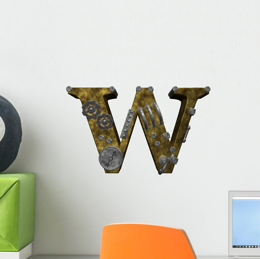 Steampunk Letter W Wall Decal