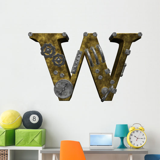 Steampunk Letter W Wall Decal