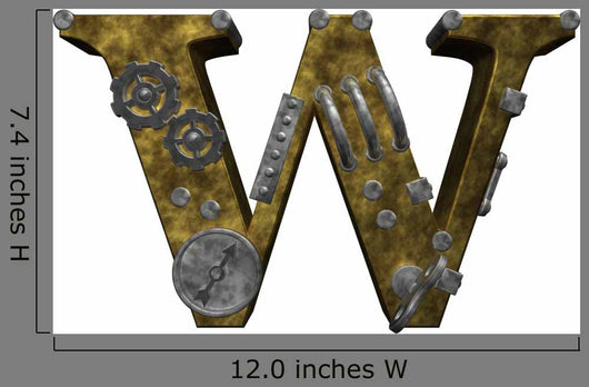 Steampunk Letter W Wall Decal
