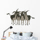 Group of Cheerful Donkeys over White Wall Decal