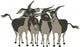 Group of Cheerful Donkeys over White Wall Decal