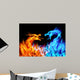 Blue and Red Fire Dragons Wall Mural
