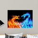 Blue and Red Fire Dragons Wall Mural