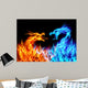 Blue and Red Fire Dragons Wall Mural