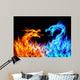 Blue and Red Fire Dragons Wall Mural