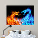 Blue and Red Fire Dragons Wall Mural