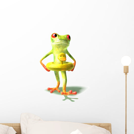 Frog Will Swim With a Buoy Duck Wall Decal