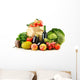 Raw Vegetables and Shopping Wall Decal