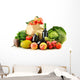 Raw Vegetables and Shopping Wall Decal
