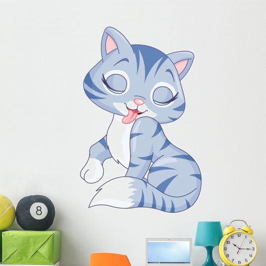 Cute Kitten Washing Itself