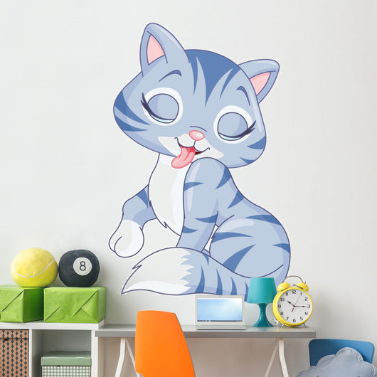 Cute Kitten Washing Itself