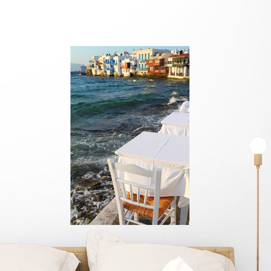 Small tavern in Small Venice of Mykonos island Wall Mural