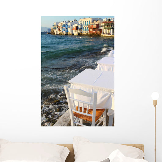 Small tavern in Small Venice of Mykonos island Wall Mural