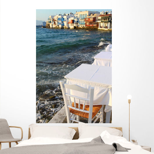 Small tavern in Small Venice of Mykonos island Wall Mural