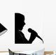 Young girl with microphone Wall Decal