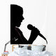 Young girl with microphone Wall Decal