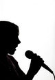 Young girl with microphone Wall Decal