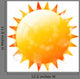 Sparkling Orange Sun Wall Decal