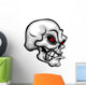 Skull Cartoon with Red