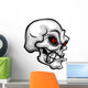 Skull Cartoon with Red