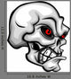 Skull Cartoon with Red
