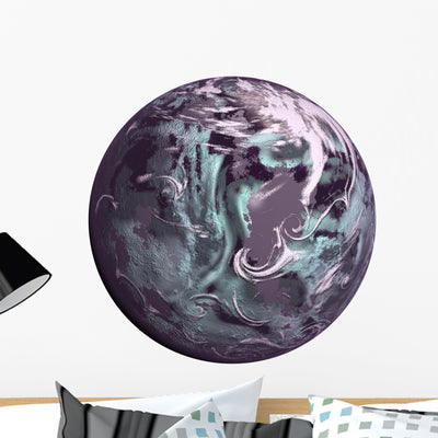 Planet Wall Decal shown on a wall