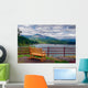 Bench Overlooking Columbia River Wall Mural