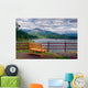 Bench Overlooking Columbia River Wall Mural