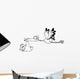 Outlined Stork Delivering A Newborn Baby Boy Wall Decal