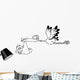 Outlined Stork Delivering A Newborn Baby Boy Wall Decal