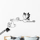 Outlined Stork Delivering A Newborn Baby Boy Wall Decal