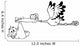 Outlined Stork Delivering A Newborn Baby Boy Wall Decal