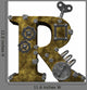 Steampunk Letter R Wall Decal