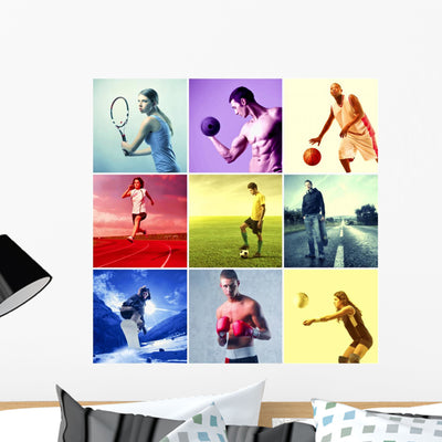 Sports shown on a wall