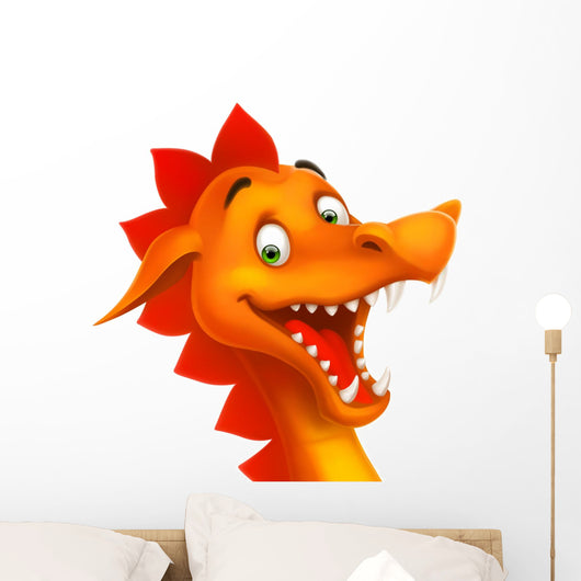 Cute Smiling Happy Dragon Wall Decal