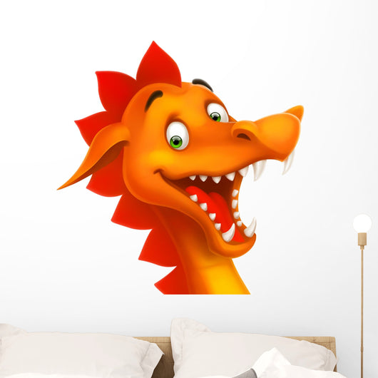 Cute Smiling Happy Dragon Wall Decal