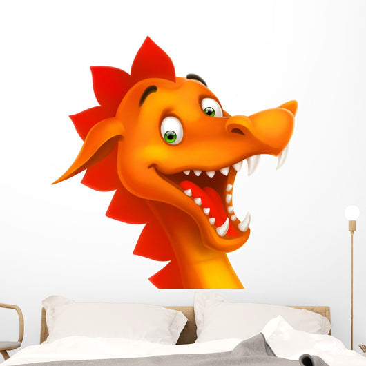 Cute Smiling Happy Dragon Wall Decal