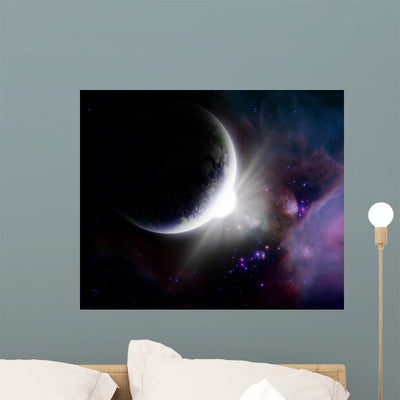 Earth Looking from Outer shown on a wall