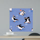 Penguins skating seamless pattern Wall Mural
