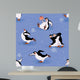 Penguins skating seamless pattern Wall Mural