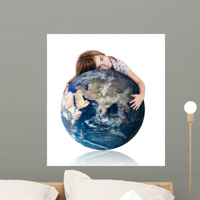 Hugging Our World shown on a wall